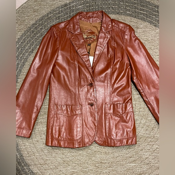 Vintage 1970s The Tannery Leather Jacket size 14T - Picture 7 of 15